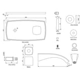 Exposed Part Kit of Joystick Basin Mixer Wall Mounted - Chrome