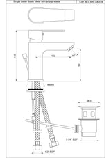 Single Lever Basin Mixer with Pop-Up Waste – ARI-CHR-39051BMI
