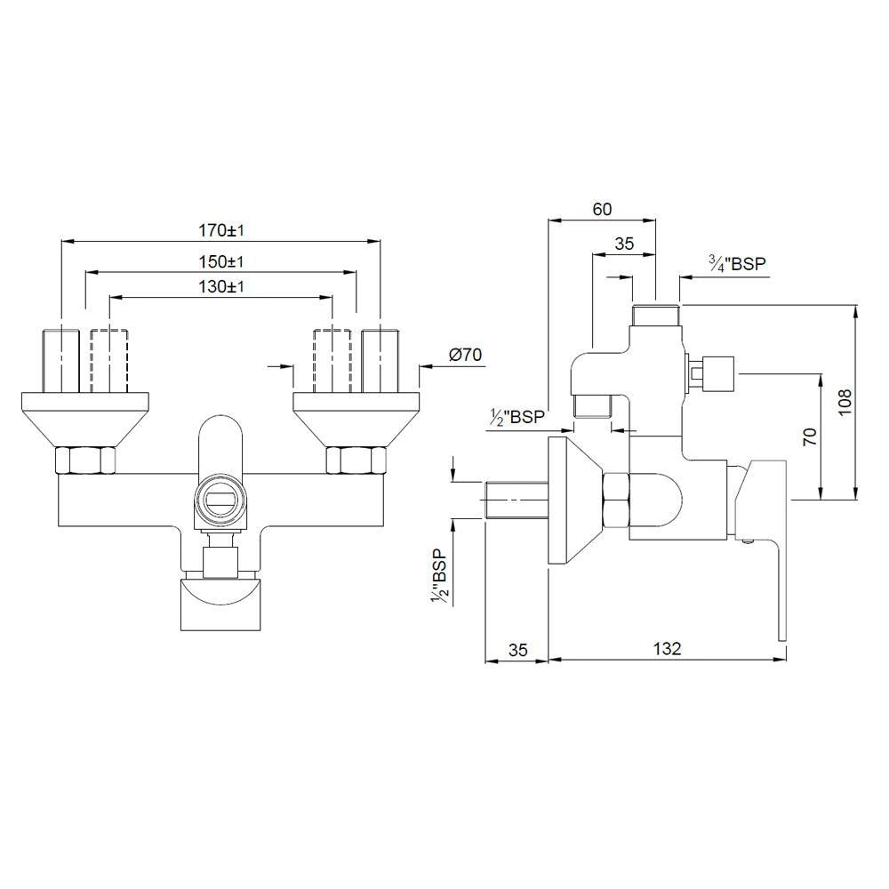 Single Lever Exposed Shower Mixer