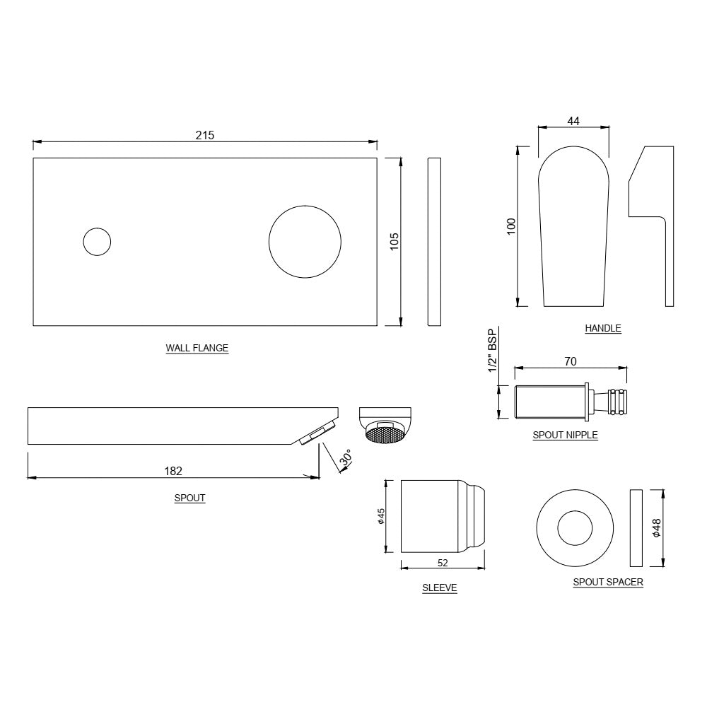 Exposed Part Kit of Single Lever Basin Mixer
