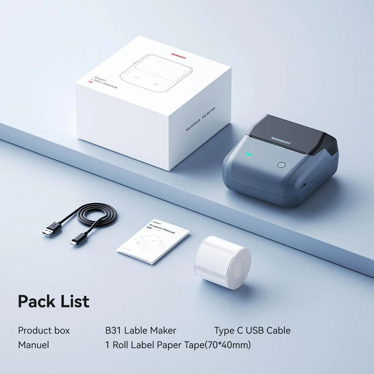 NIIMBOT B31 Bluetooth Thermal Label Maker – Small Business Tool