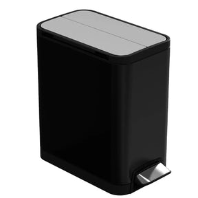 Double Flap Pedal Dustbin 20l  Black Bob cleaning