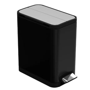Double Flap Pedal Dustbin 30l  Black Bob cleaning