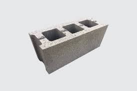 20 cm (8") thick hollow concrete blocks