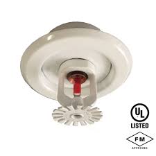 68 Red Pendant Concealed Sprinkler with White Cover
