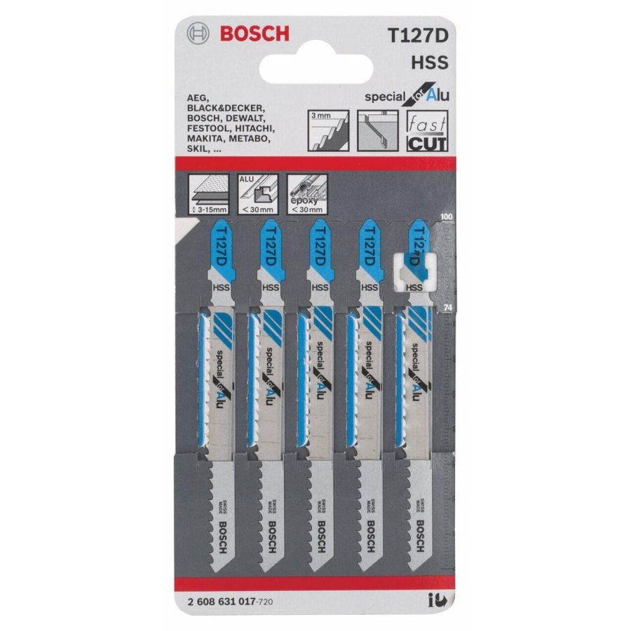 BOSCH | Professional JSB Blades Special For Aluminium 3-15 mm (Straight) | T 127 D Qatar