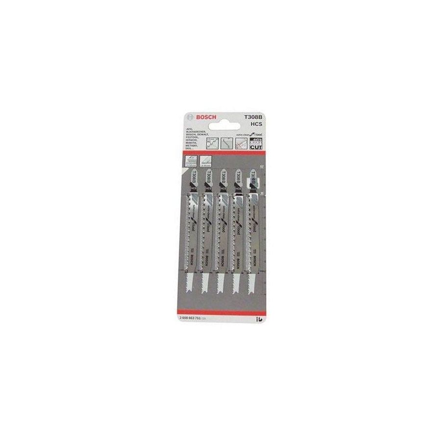 BOSCH | Professional Jigsaw Blades Extra Clean Wood Cutting 5 PC | T308 B Qatar