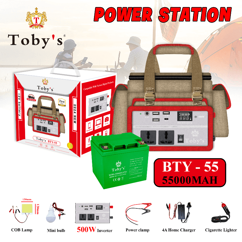 Toby’s BTY-50 40,000mAh Rechargeable Battery with 500W Power Inverter