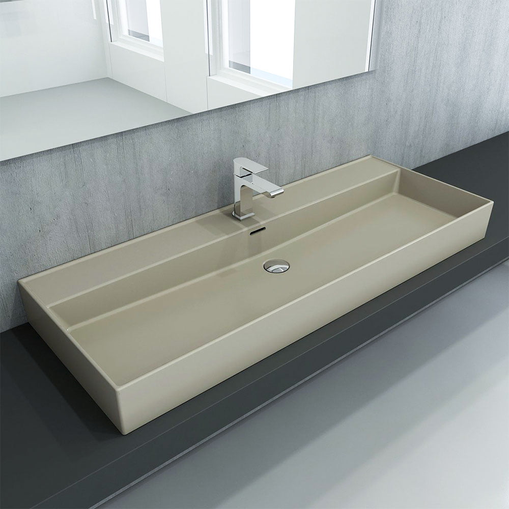 Single Wash Basin With Tap &amp; Overflow Hole 120cm
