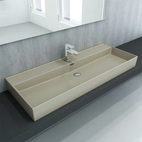 Single Wash Basin With Tap &amp; Overflow Hole 120cm BuyonBudget