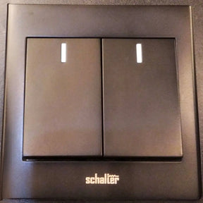 2gang 2way Switch Black 250v BoB Lights