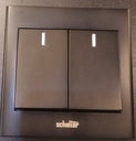 Black B004 250V 10A 2Gang 2Way Switch