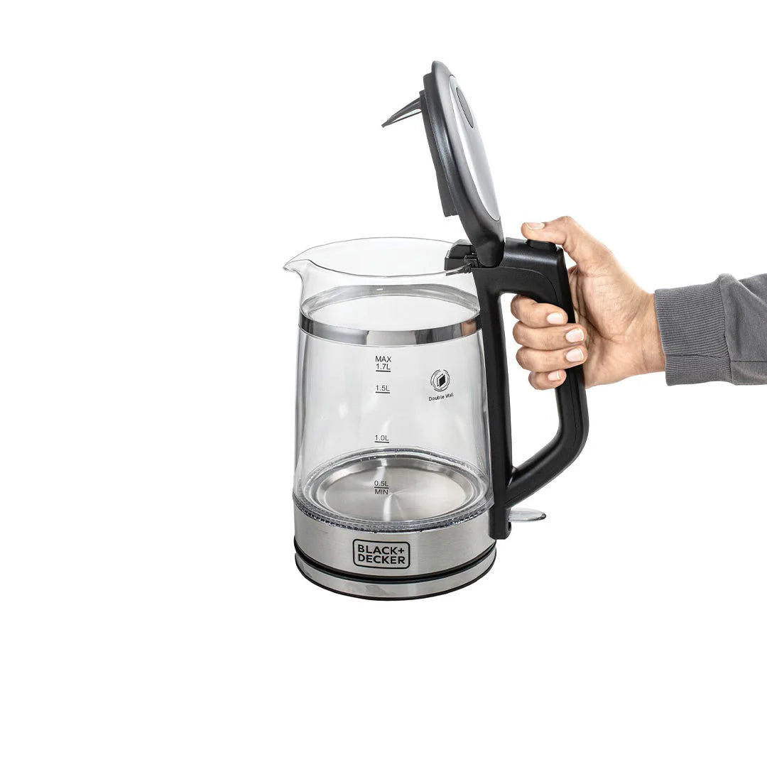 Black+Decker 1.7L Double Wall Glass Kettle