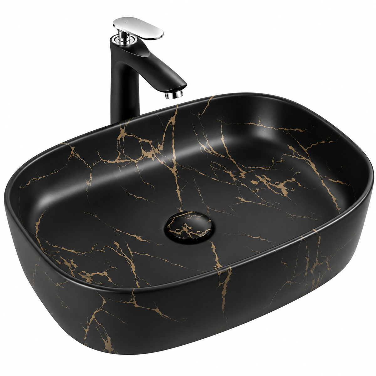 4200-64M Marble & Black Basin