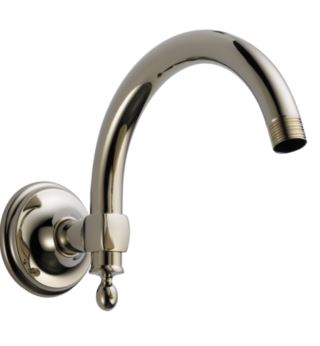 Brizo Charlotte 10" Shower Arm & Flange – Polished Nickel