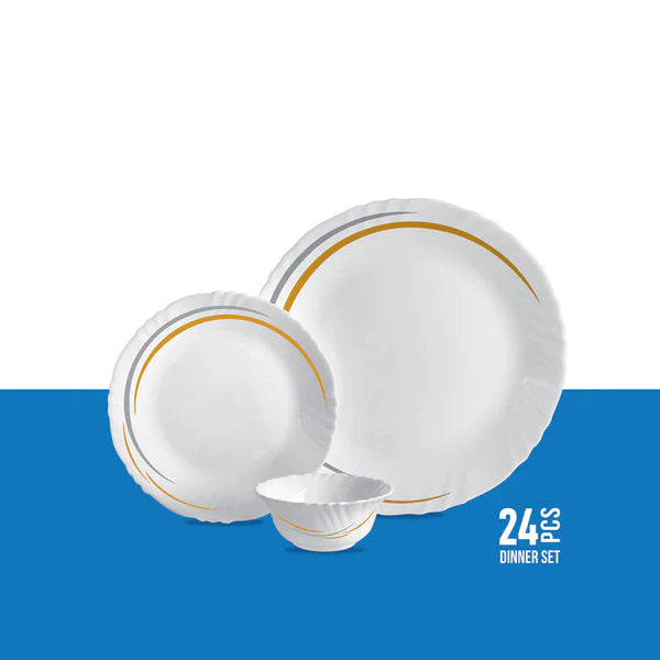 Cello Imperial Dinner Set 24Pcs Golden Arc