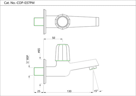 Bib Cock with Wall Flange Jaquar