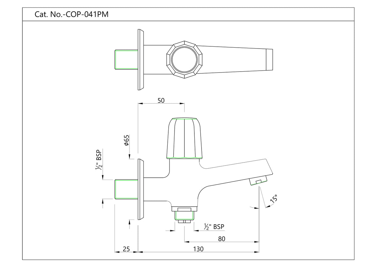 2-way Bib Cock with Wall Flange