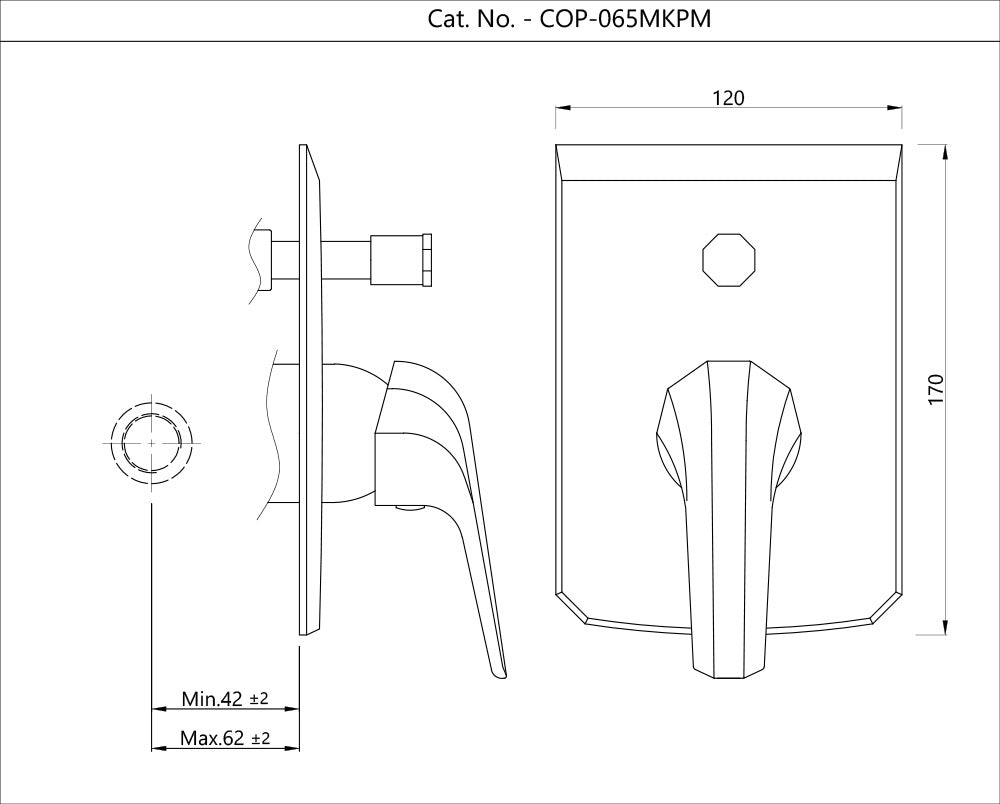 Single Lever Exposed Parts Kit of Diverter Jaquar