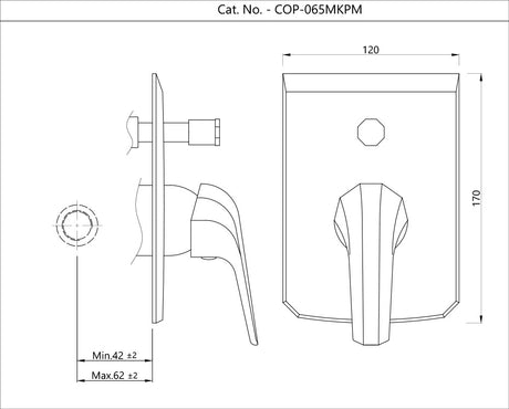 Single Lever Exposed Parts Kit of Diverter Jaquar