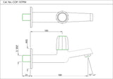 Long Body Bib Cock with Wall Flange Jaquar