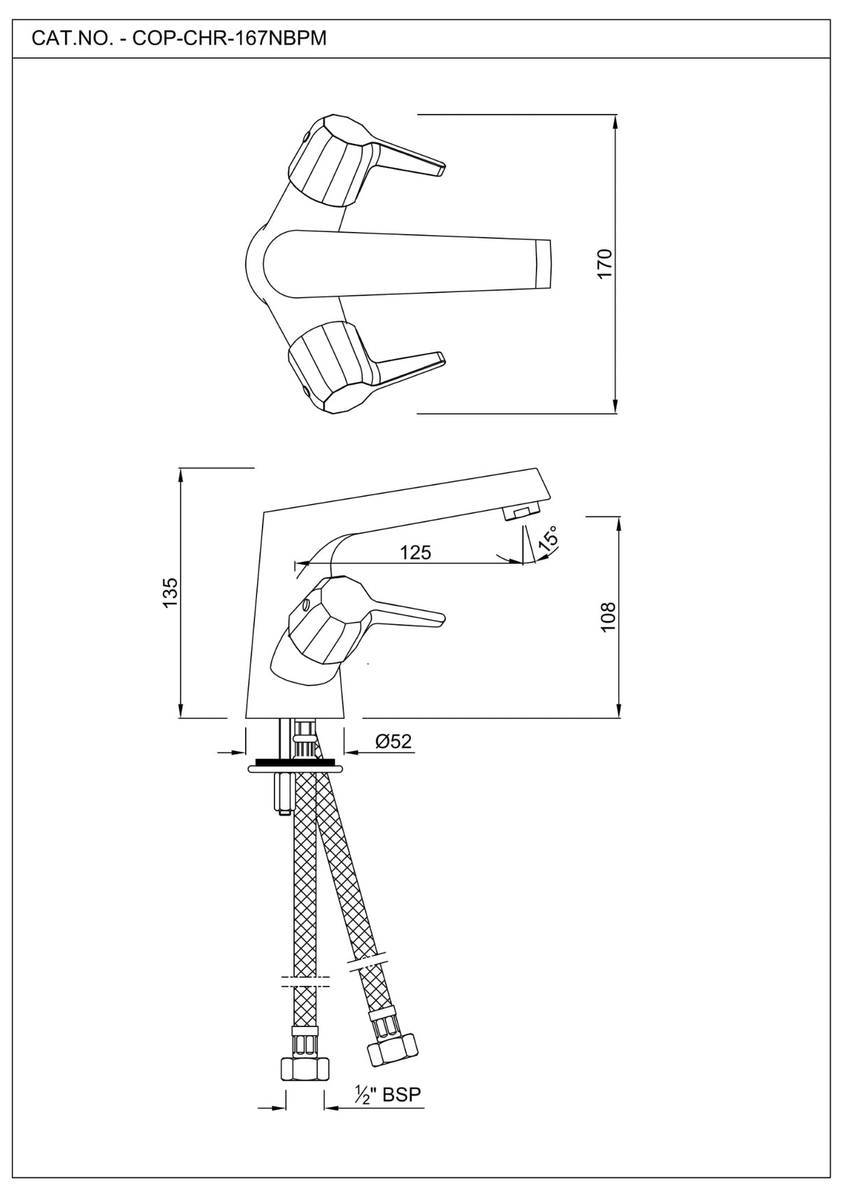 Central Hole Basin Mixer without Popup Waste System Jaquar