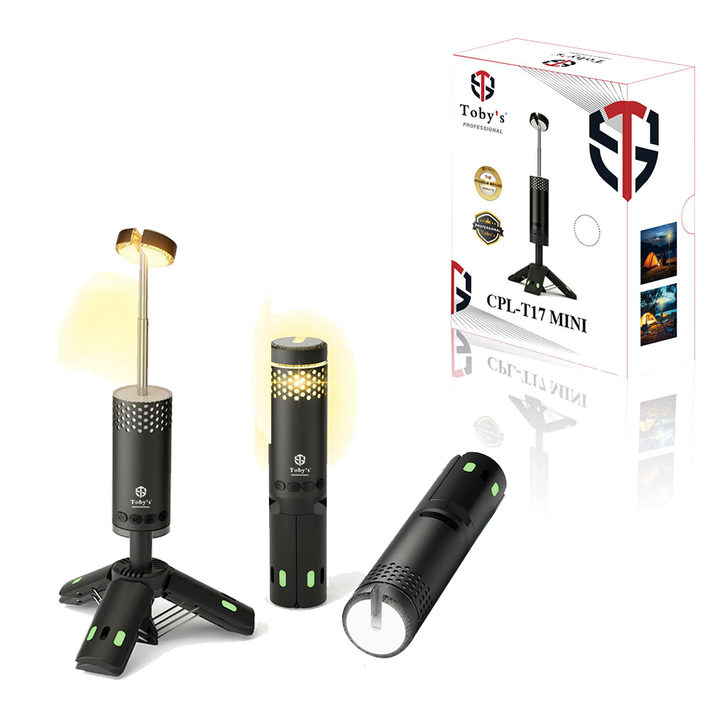 CPL-T17 Toby’s Rechargeable Portable Camping Lantern with Extendable Tripod & 3-Color USB Light