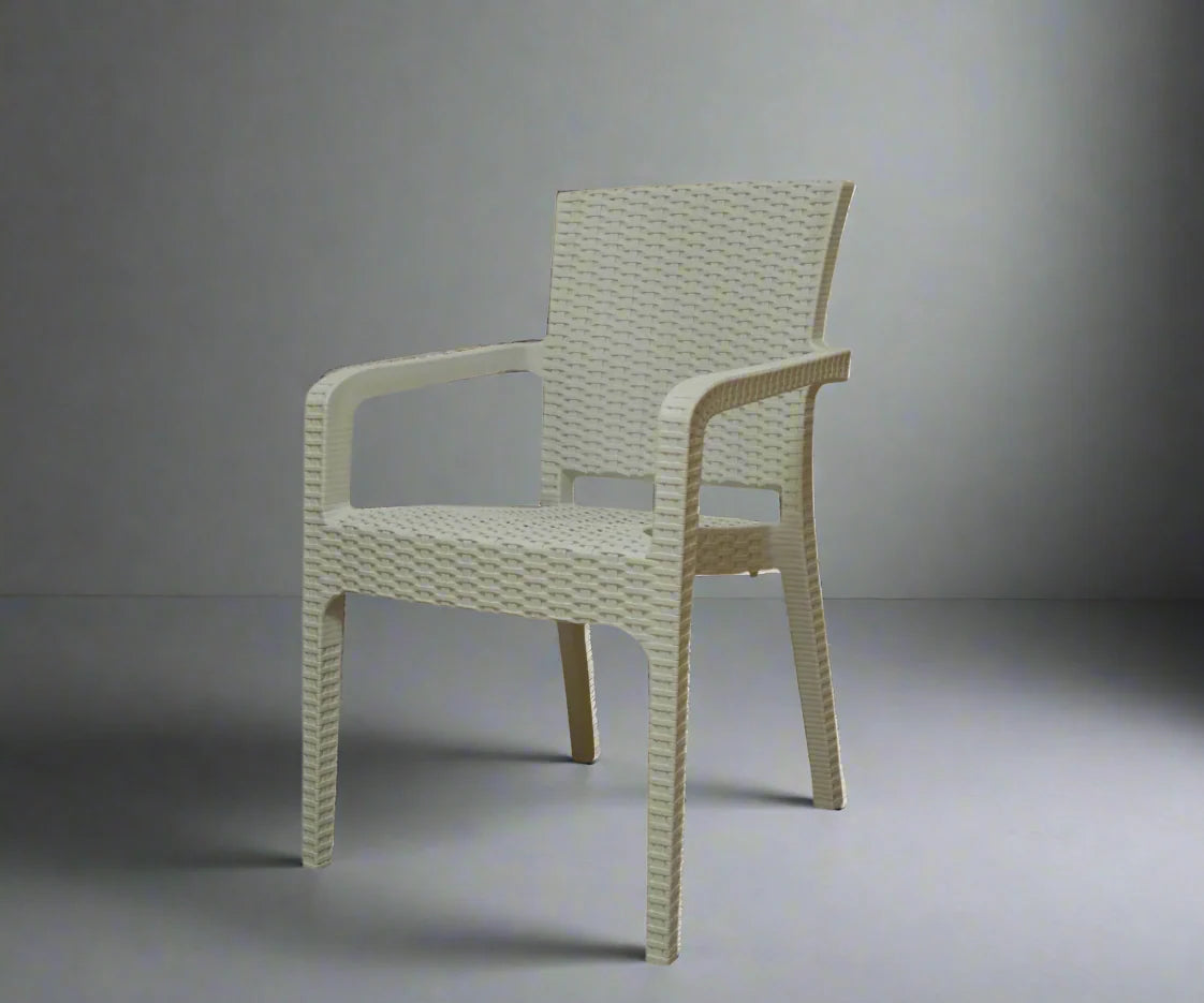 CT022 Big Rattan Armchair (White)