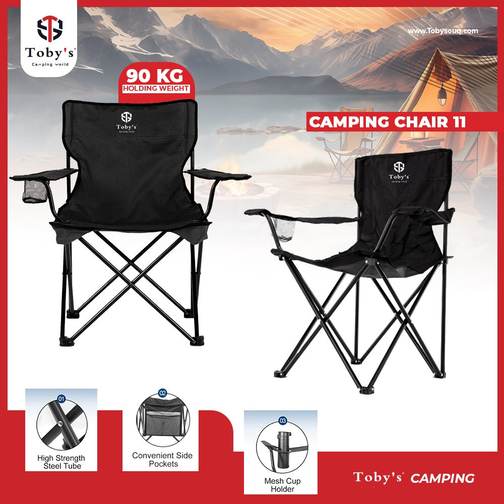 Toby’s Camping Chair-11 Foldable Outdoor Camp Chair with Cup Holder