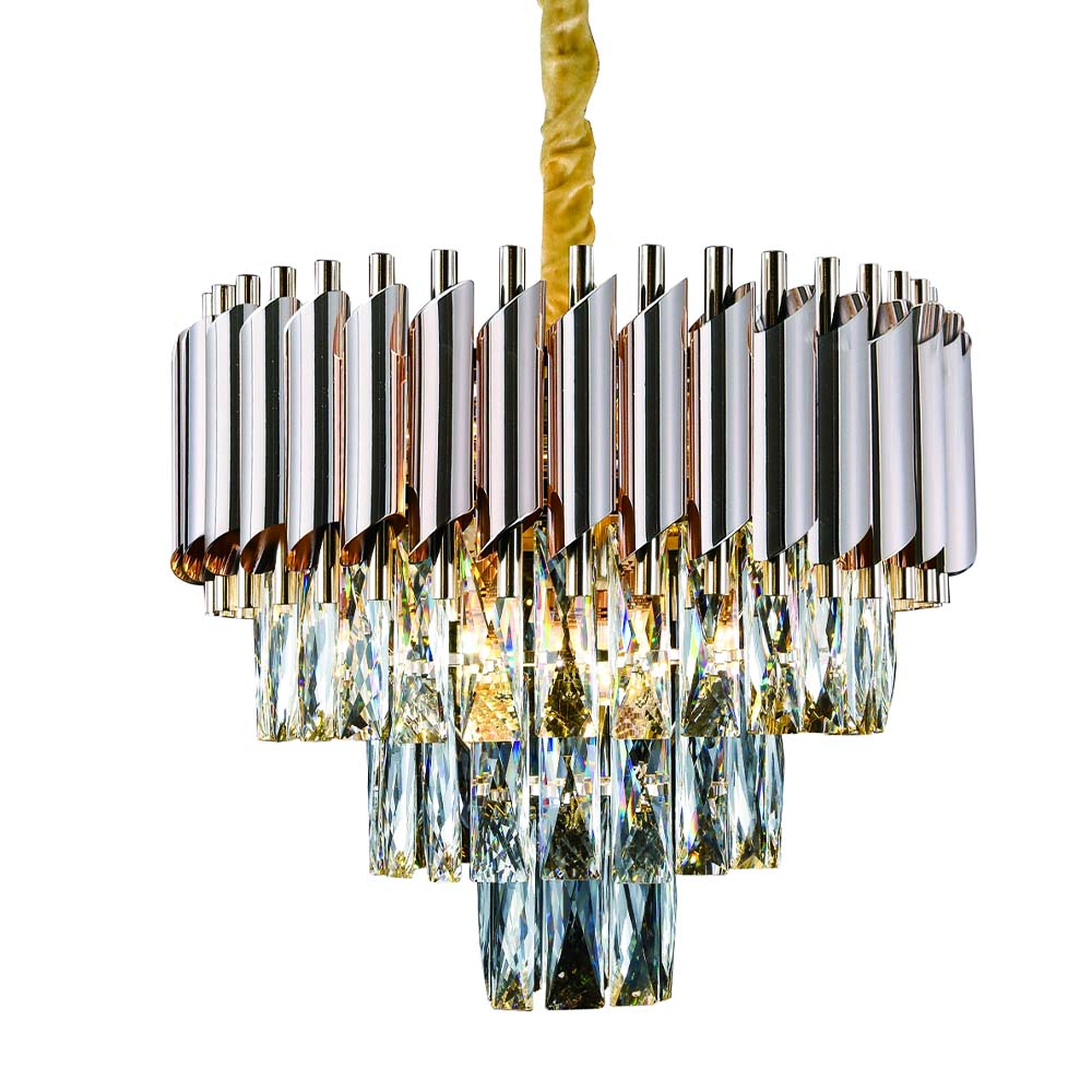 Modern Flush Mount 3 Tier Gold Crystal Chandeliers Light - D40xh36 (8810)