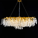 Modern Gold Oval Tree Branch Round Glass Led Chandelier -(3000k)