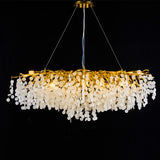Modern Silver Oval Tree Branch Round Glass Led Chandelier – (3000k)