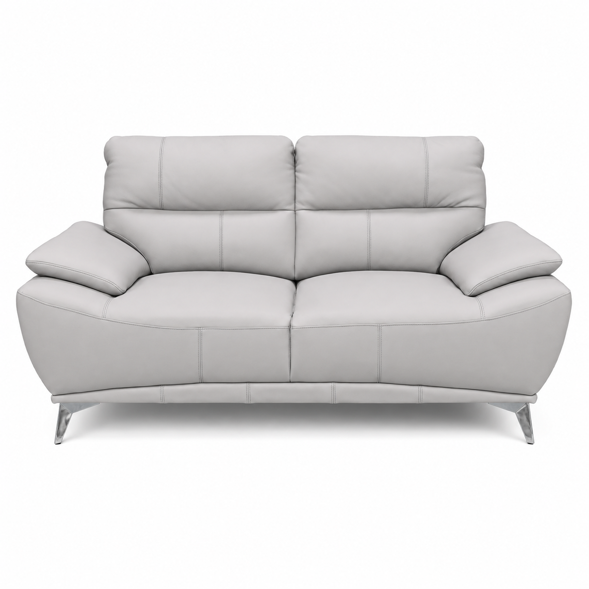 Full Leather Sofa Set (Light Grey)