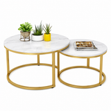 Metal Base W/scagliola Top Dia
