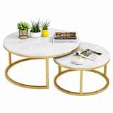 Metal Base W/scagliola Top Dia - Gold