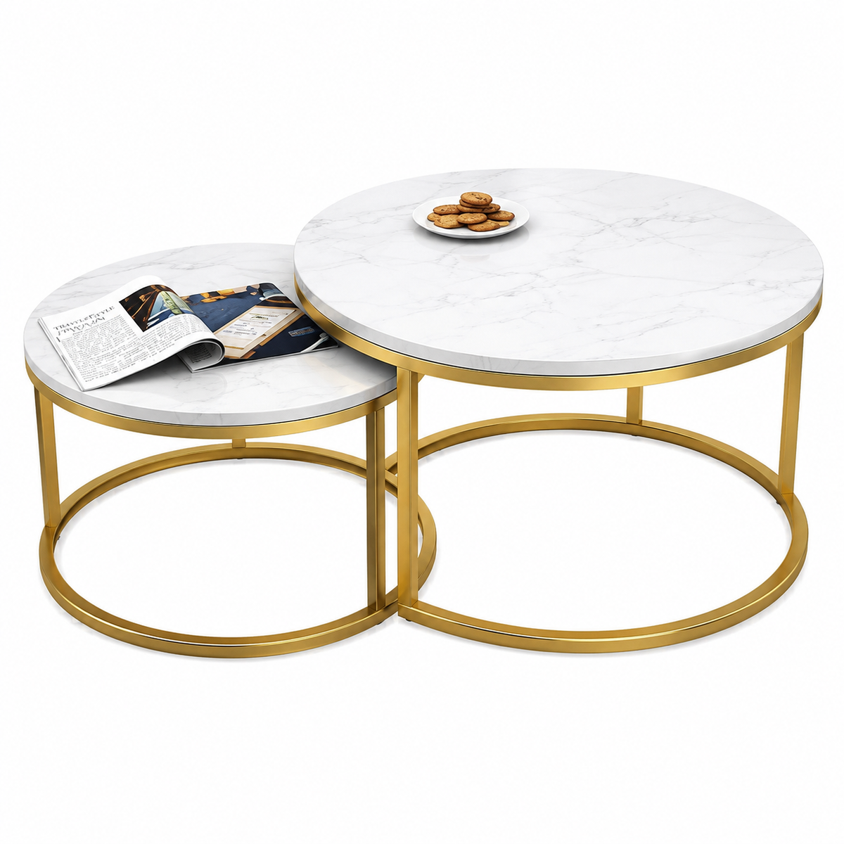 Metal Base W/scagliola Top Dia - Gold