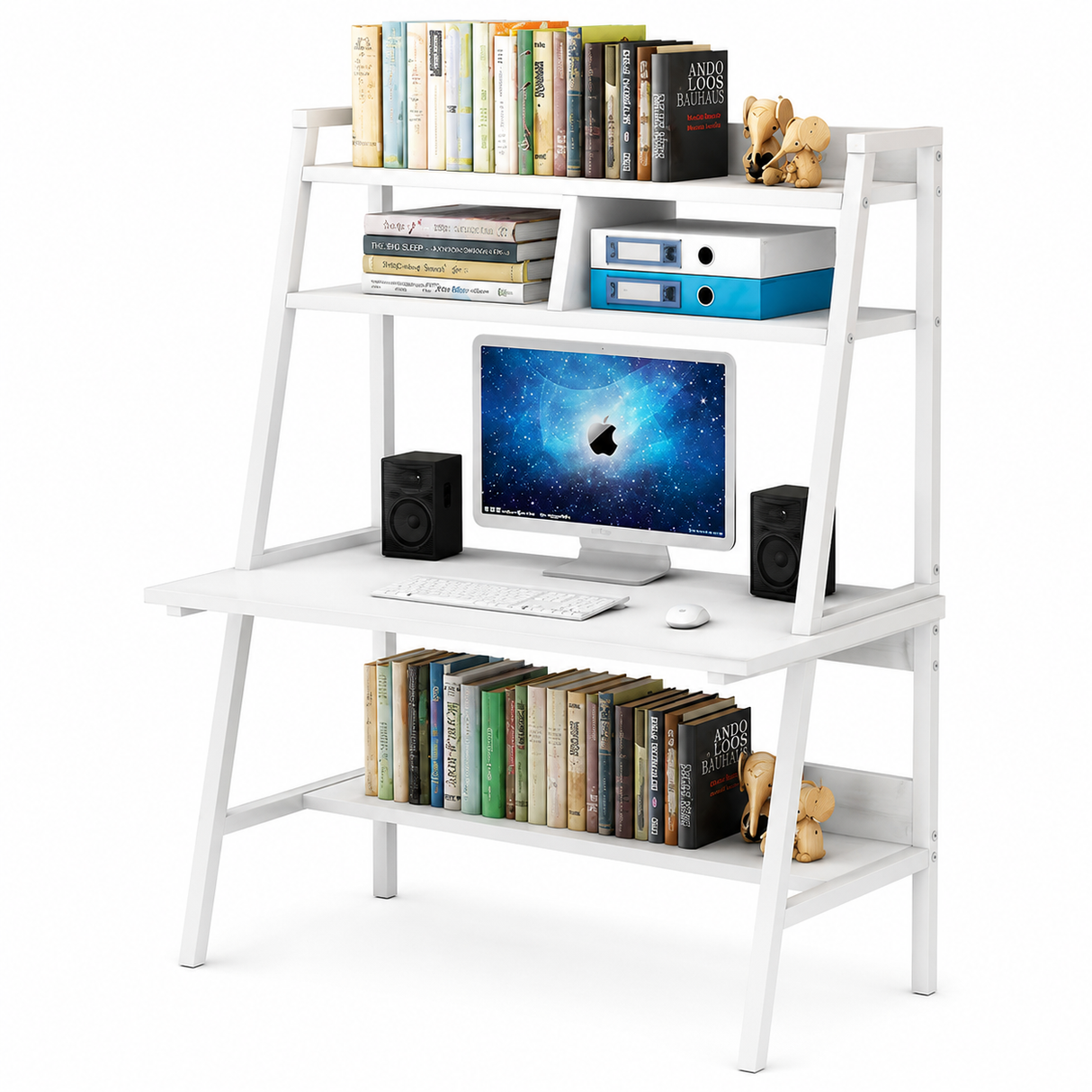 Ladder Computer Desk Hutch