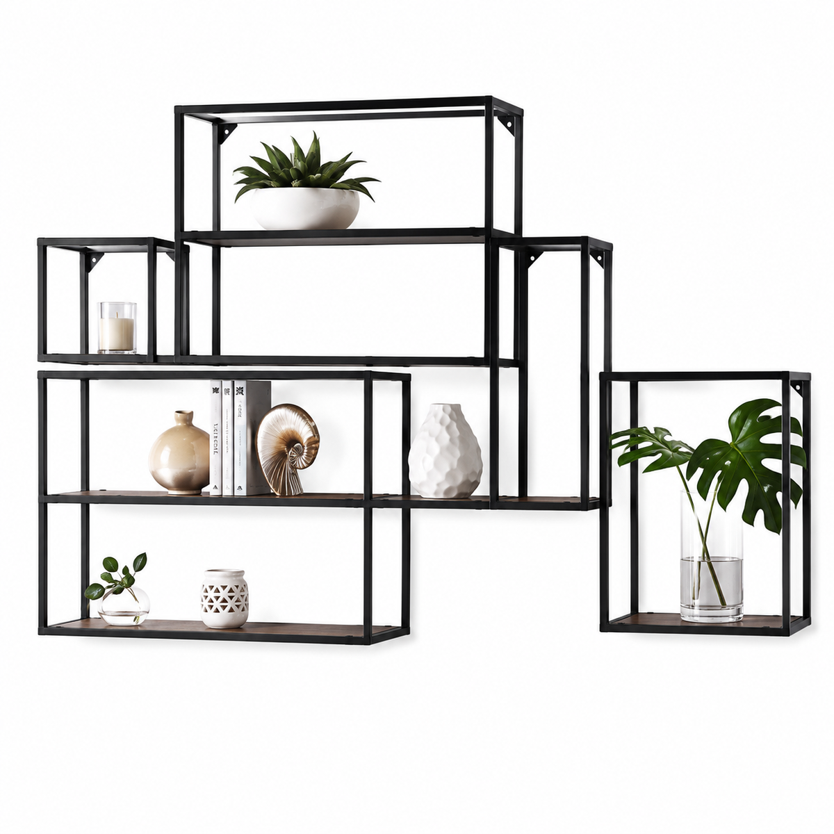 Metal Wall Shelf (set of 6 white)