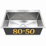 Stainless Steel Kitchen Sink 80 × 50 cm – Single Bowl