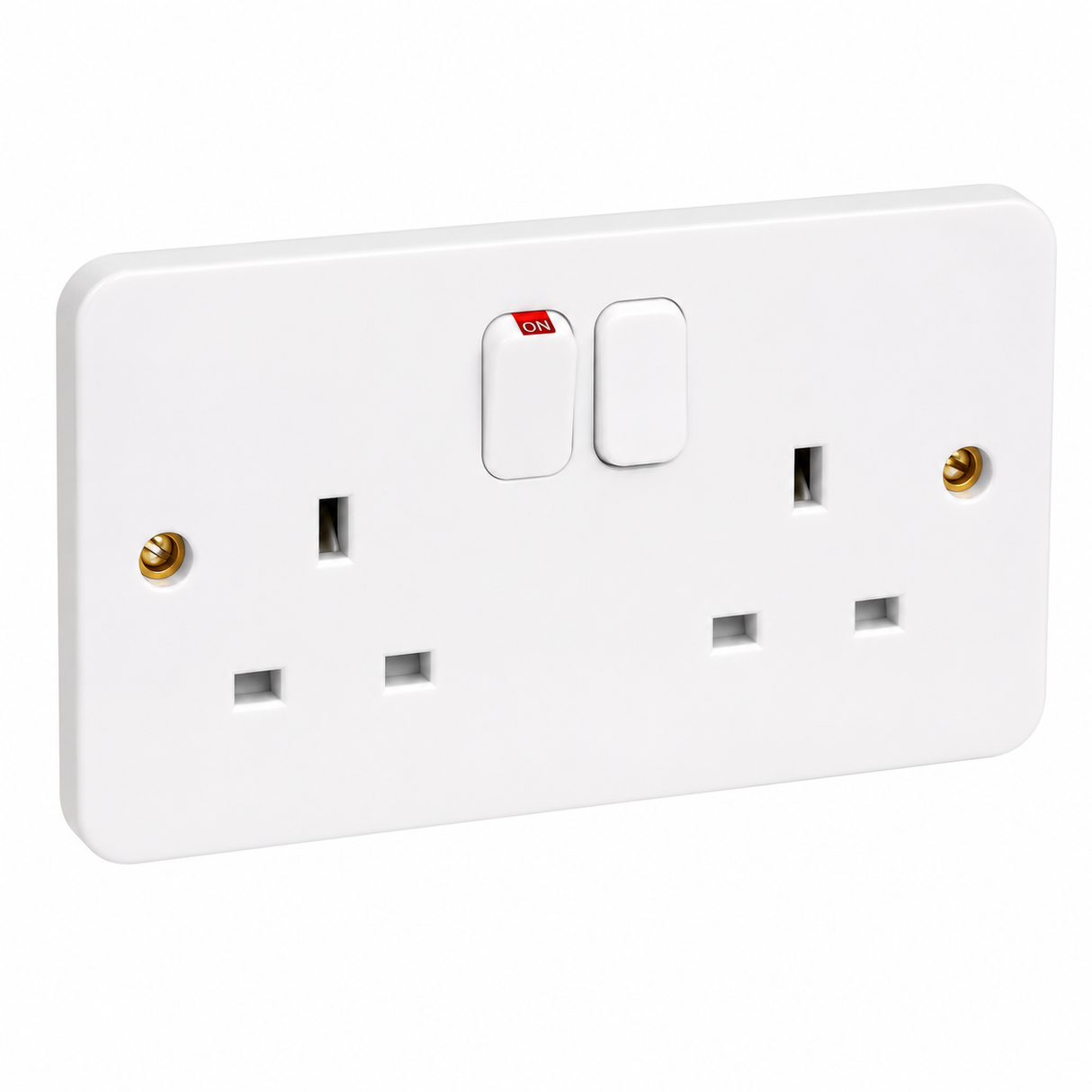 R470 MODI Bakelite 13A 2 Gang Switched Socket Single Pole MD-HWD5038 – Dual Outlet Wall Socket