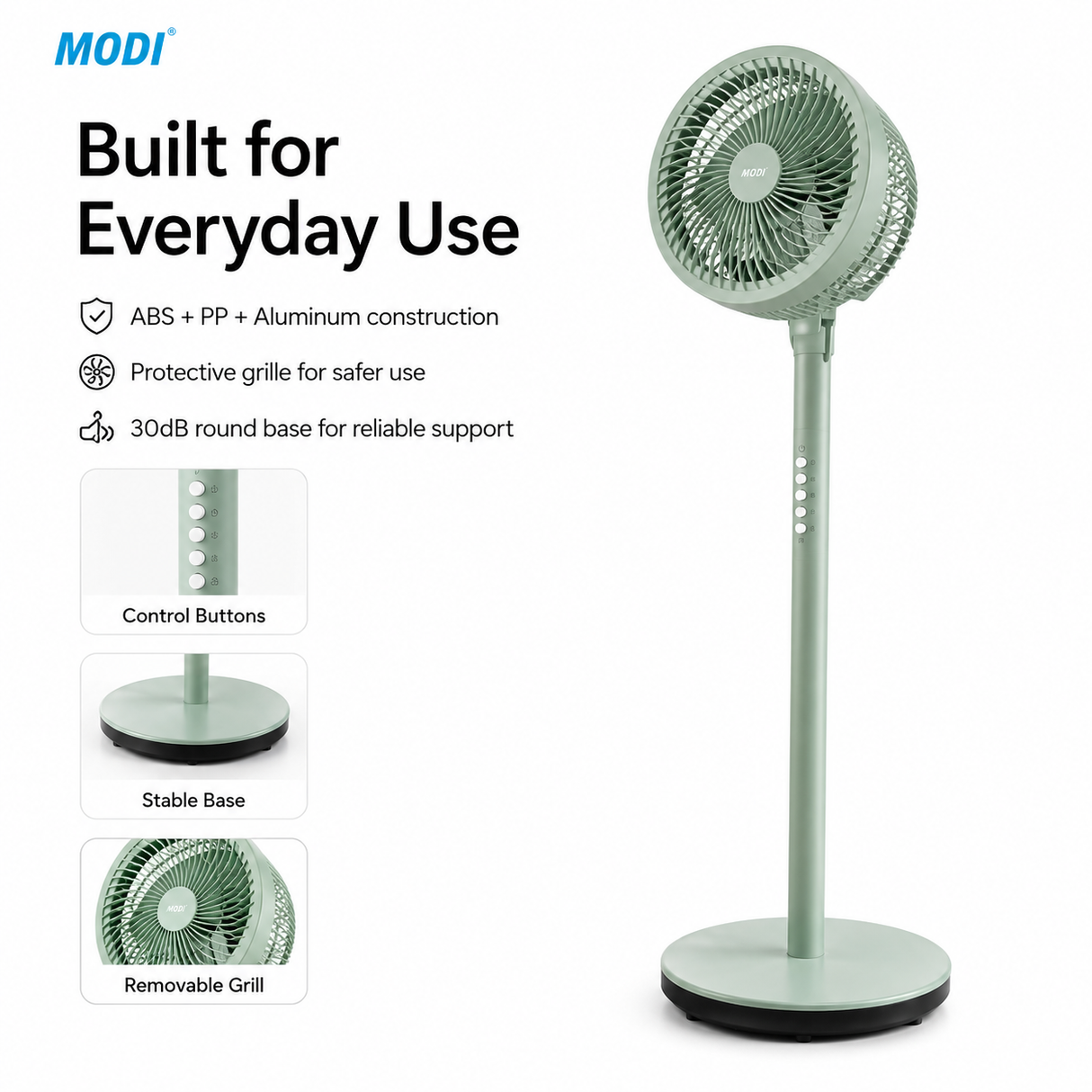 ER001 MODI 10 Inch Circulation Stand Fan MD-HWF3012 High Speed Air Circulator Fan