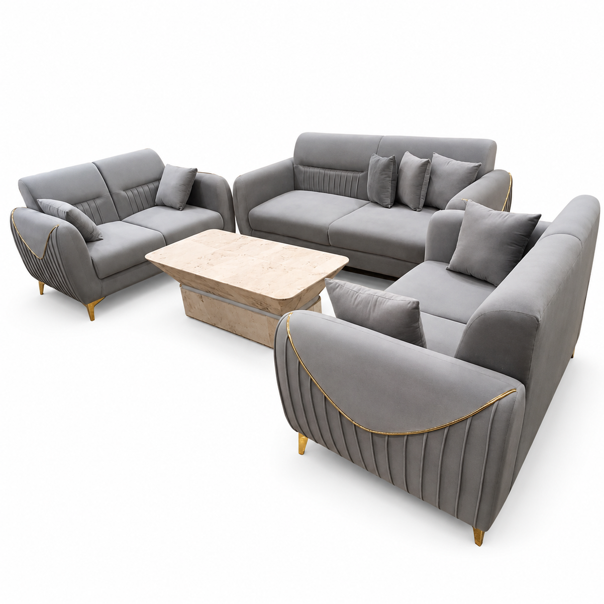 Lucia Sofa Set 3+2+1 (Fabric) – Model 1833/19