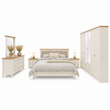 Lora Bedroom Set – 180×200 cm, 5-Piece with 6-Door Wardrobe