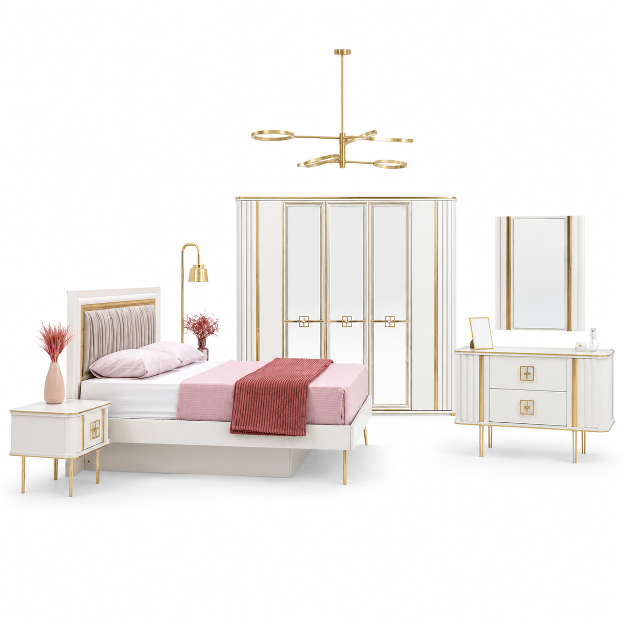 LENA 6910 Wardrobe – Sedef Cream-Gold