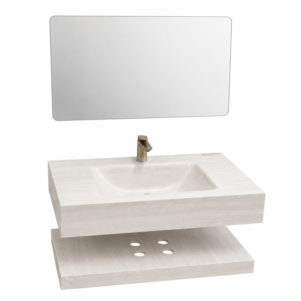 Hot Bend Vanity Cabinet with 4000K LED Mirror – Golden Cave BF19-80