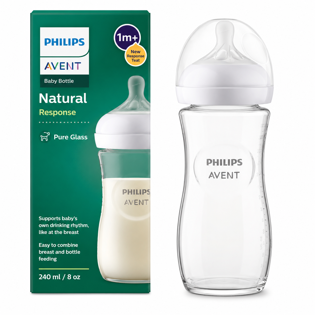 Philips Avent  Natural Glass Bottle 8oz (240ml) SCY933/01