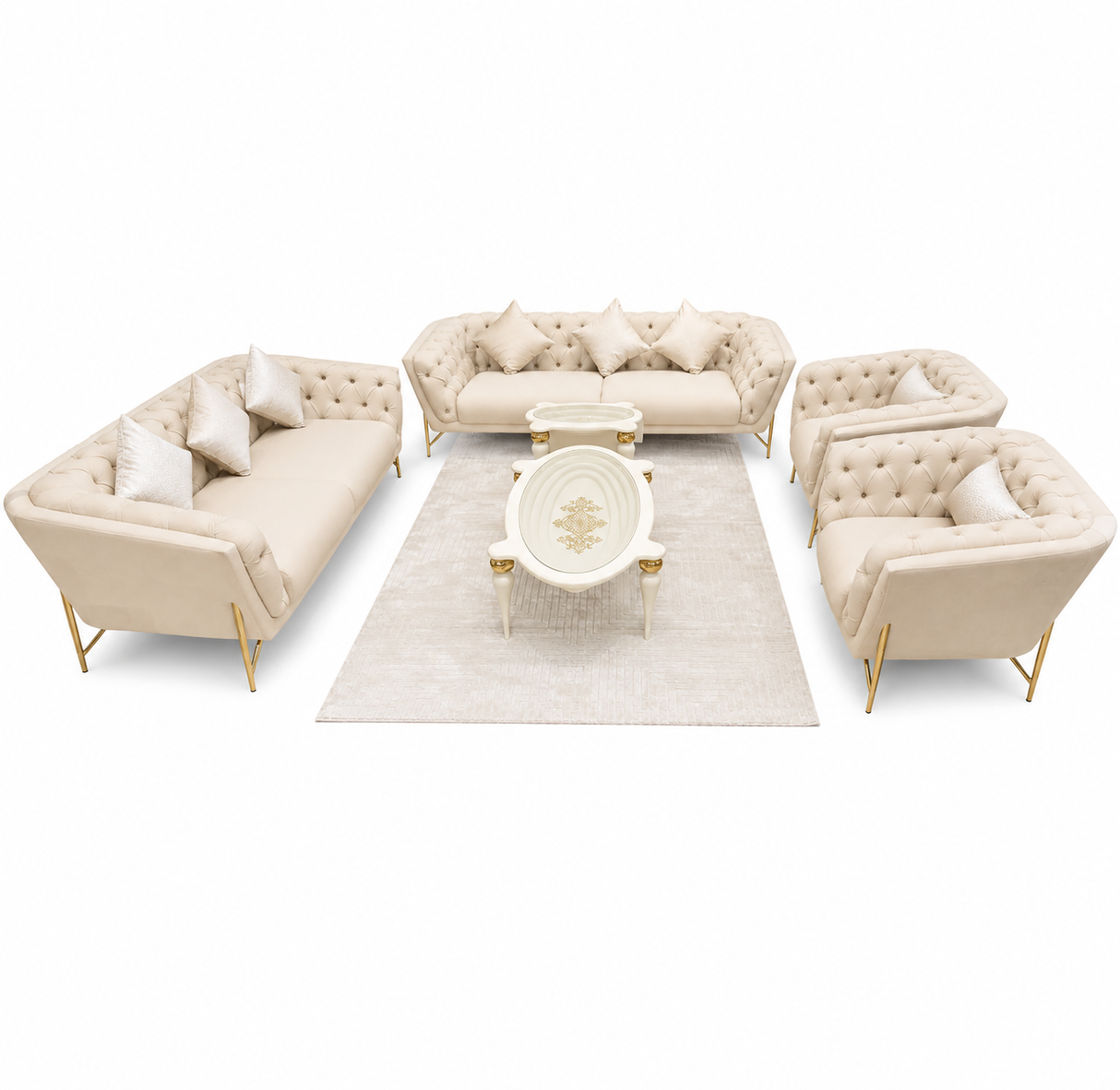 Nancy Sofa Set 3+3+1+1 – Elegant 8-Seater