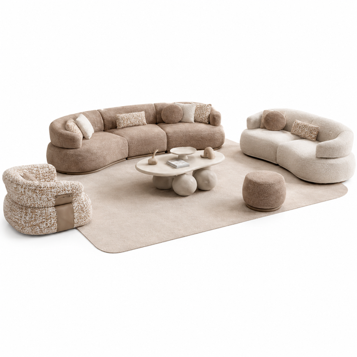MELOW Sofa Set 5+3+1+1 – Spacious 10-Seater