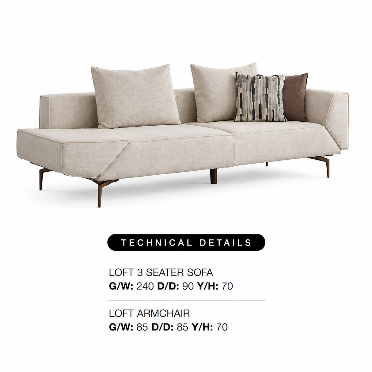 LOFT Sofa Set (3 Seater)