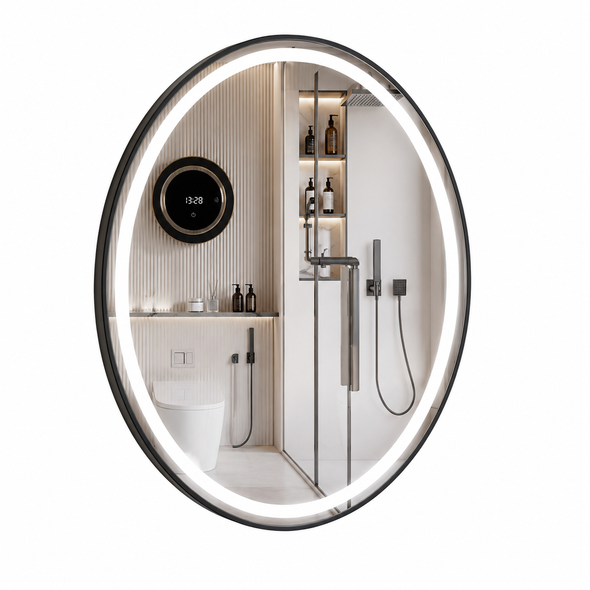 Black Frame LED mirror with Aluminum Frame W60* H60 cm (135358) 237-B